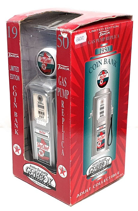 Gearbox Appx 21cm Tall Diecast 66010 - 1950 Gas Pump Coin Bank Texaco - Silver