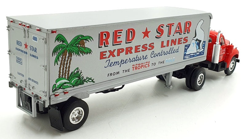 First Gear 1/34 Scale 19-1510 1960 Model B-61 Mack + Trailer Red Star Express