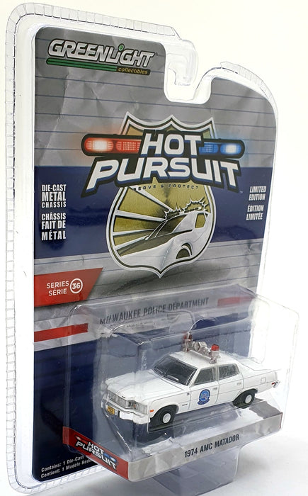 Greenlight 1/64 Scale 42930-A - 1974 AMC Matador Milwaukee Police Department