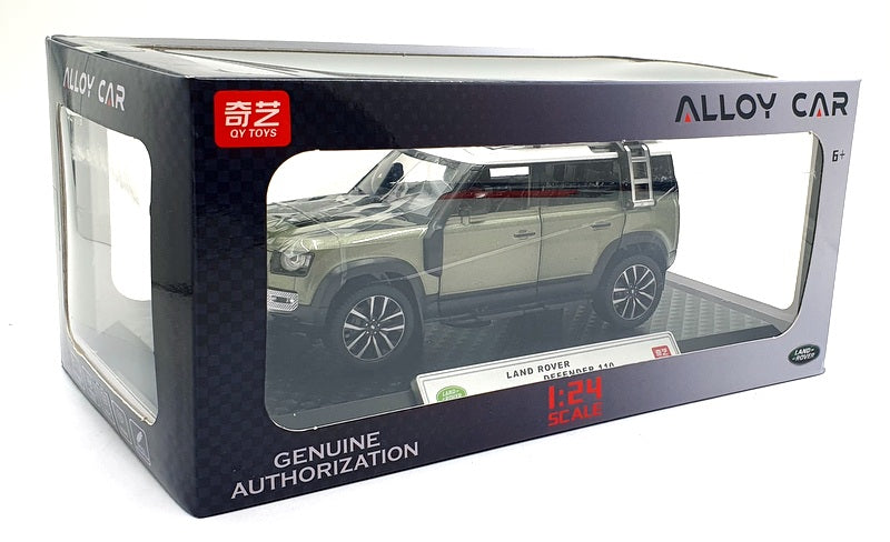 QY Toys 1/24 Scale Diecast Q2002A - Land Rover Defender 110 - Khaki/White