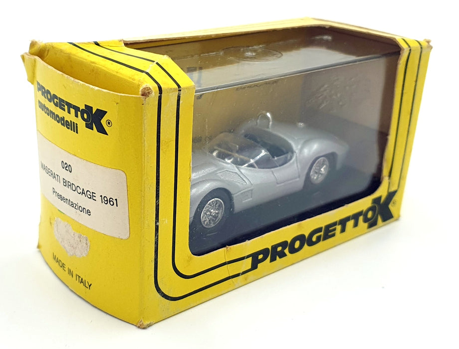 Progetto K 1/43 Scale 020 - Maserati Birdcage 1961 Ppresentazione - Silver