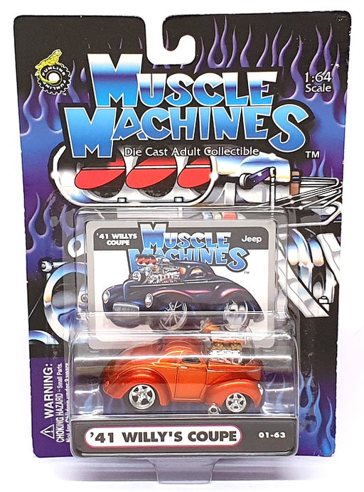 Muscle Machines 1/64 Scale 71151 01-63 - 1941 Willy's Coupe - Met. Lt. Copper