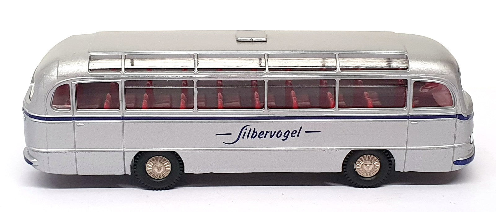Brekina 1/87 Scale 0321 - Mercedes Benz Bus Coach Silbervogel - Silver
