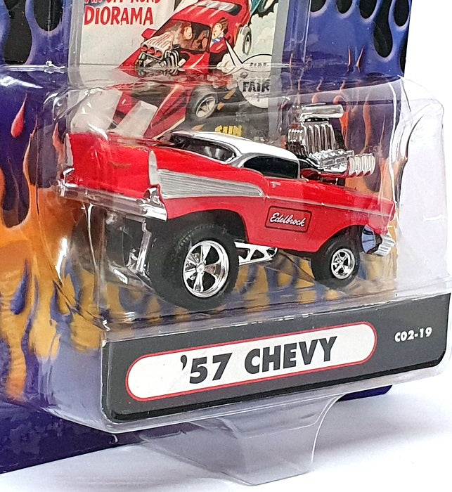 Muscle Machines 1/64 Scale 71171 C02-19 - 1957 Chevrolet Chevy - Red/White