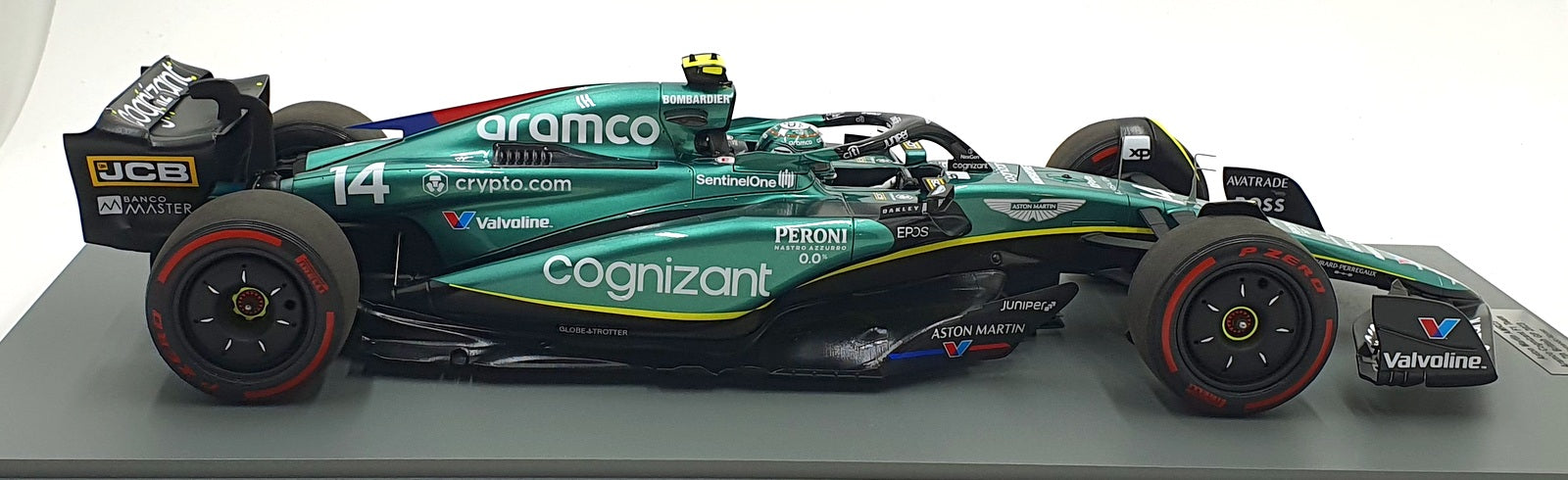 Spark 1/12 Scale 12S043 - Aston Martin AMR23 F1 7th British GP 2023 #14 Alonso