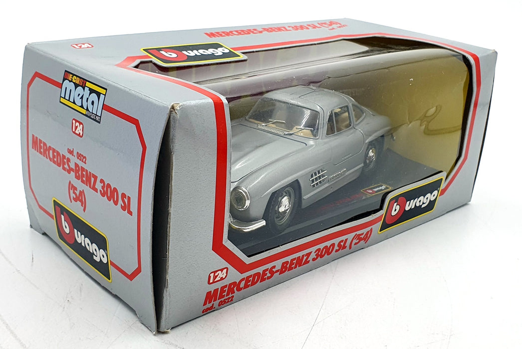 Burago 1/24 Scale Diecast 0522 - 1954 Mercedes Benz 300 SL - Silver