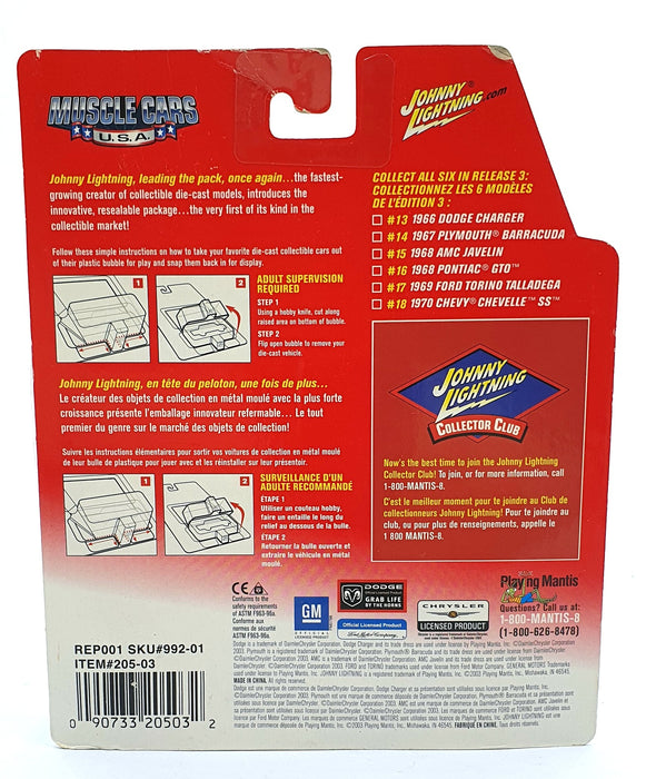 Johnny Lightning 1/64 Scale 205-03 - Muscle Cars USA 1970 Chevrolet Chevelle SS