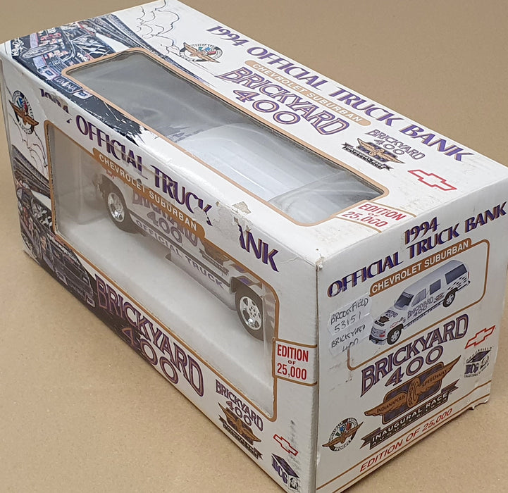 Brookfield 1/25 Scale 53151 Chevrolet Suburban Truck Coin Bank Brickyard 400 '94