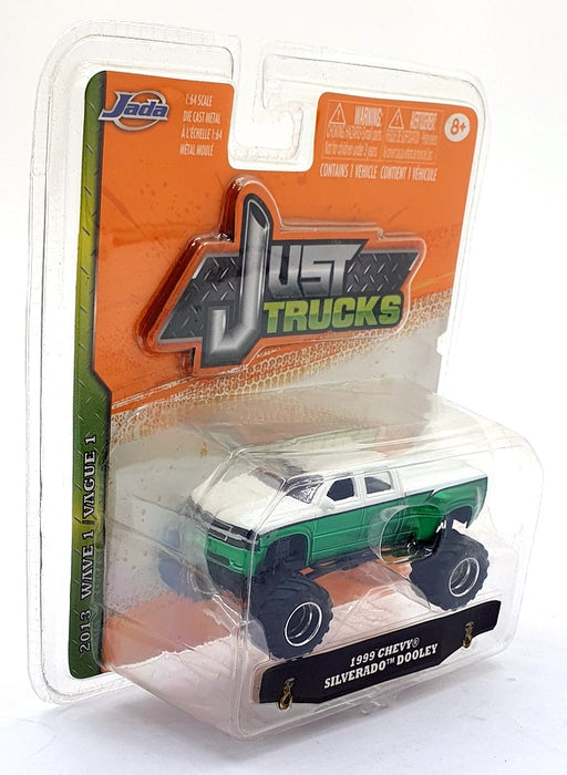 Jada Just Trucks 1/64 Scale 14020 1999 Chevy Silverado Dooley - Met. Green/White