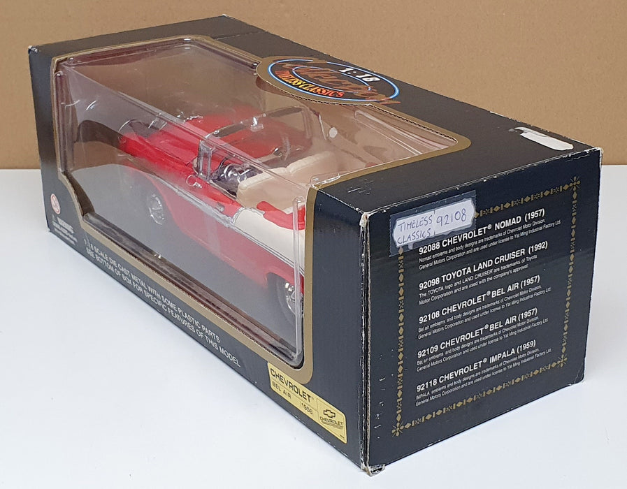 Timeless Classics 1/18 Scale 92108 - 1956 Chevrolet Bel Air - Red/White