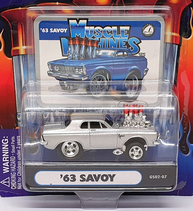 Muscle Machines 1/64 Scale 71151 GS02-07 - 1963 Plymouth Savoy - Silver