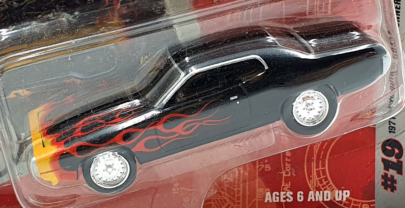 Johnny Lightning 1/64 Scale 992-02 - 1971 Plymouth Road Runner - Black/Flames