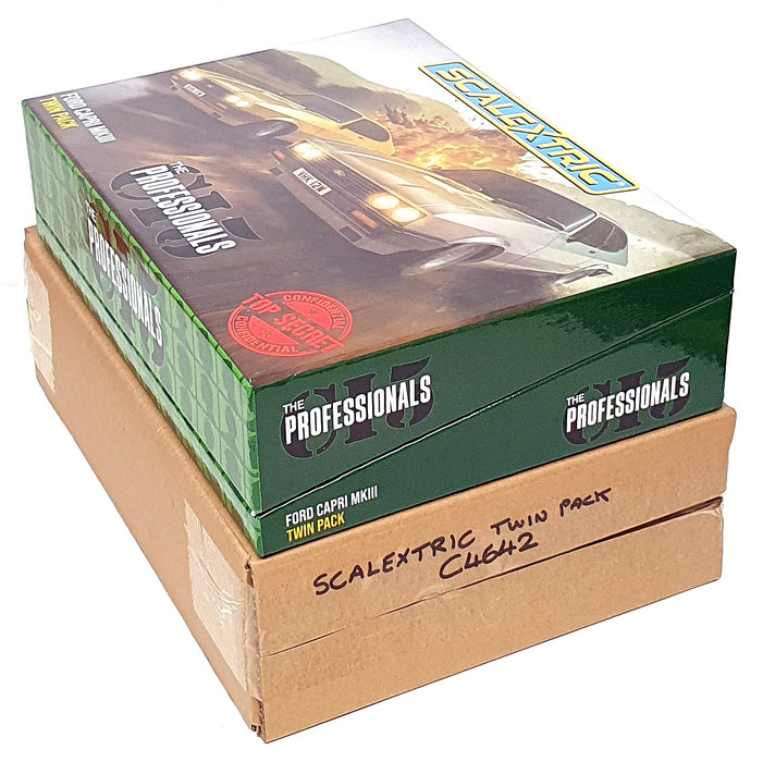 Scalextric 1/32 Scale Twin Pack C4642 Ford Capri The Professionals - Gold Silver