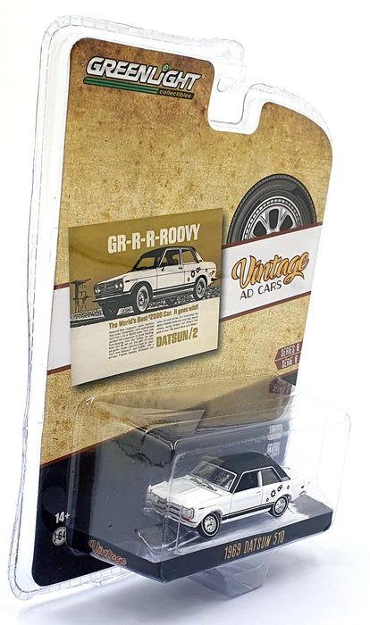 Greenlight 1/64 Scale 39090-A - 1969 Datsun 510 - White
