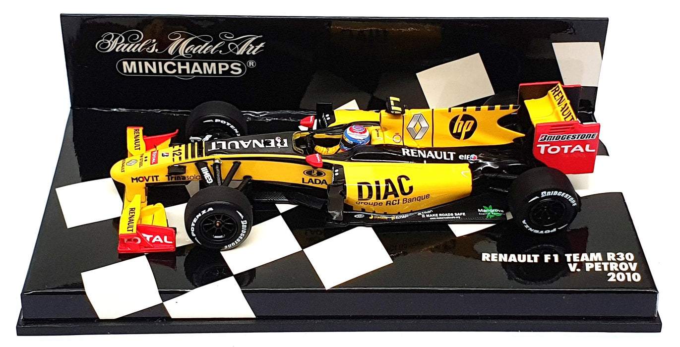 Minichamps 1/43 Scale 410 100012 - F1 Renault R30 V. Petrov 2010 - Yellow