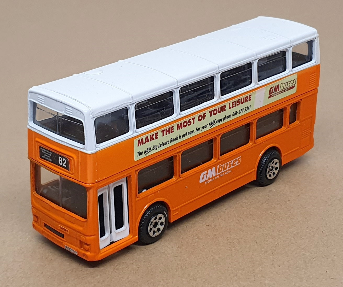 Corgi Appx 13.5cm Long C675/14  - Metrobus GM Buses Rt. 82 - White/Orange