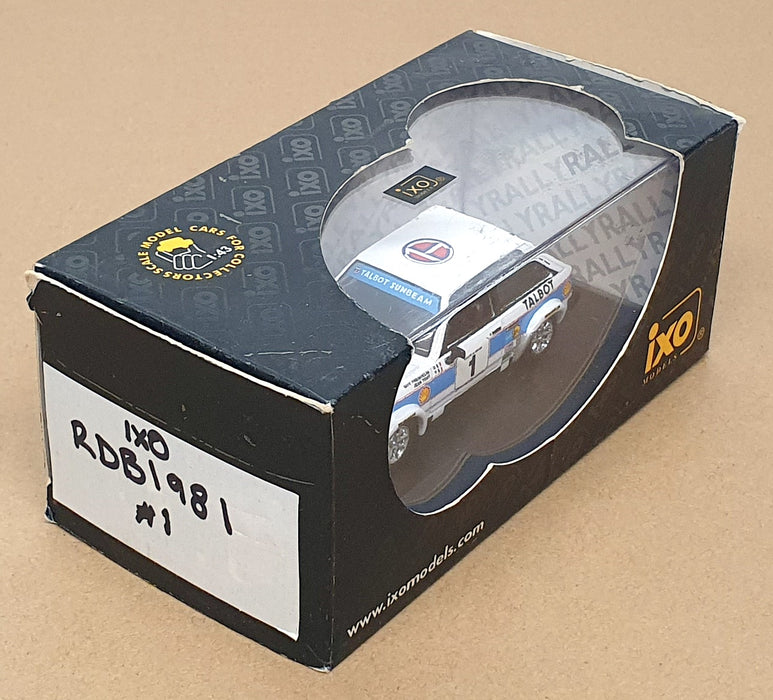 Ixo 1/43 Scale RDB1981 - Talbot Sunbeam Lotus #1 Rallye do Brasil 1981 REWORKED