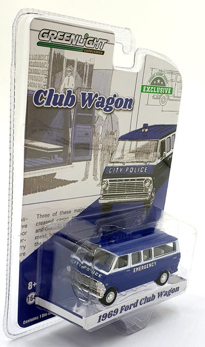 Greenlight 1/64 Scale 30209 - 1969 Ford Club Wagon - Blue
