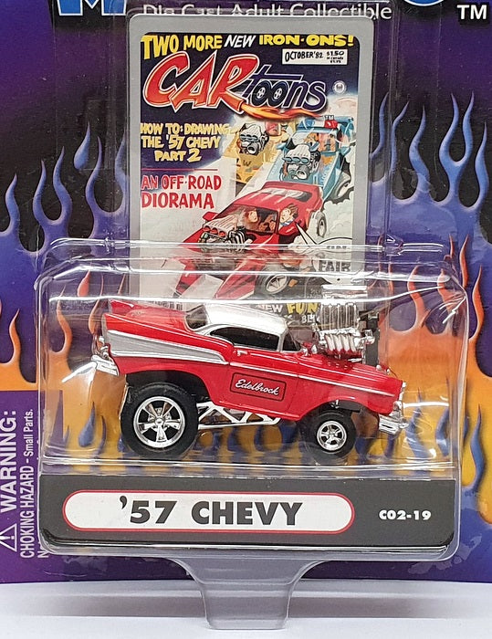 Muscle Machines 1/64 Scale 71171 C02-19 - 1957 Chevrolet Chevy - Red/White