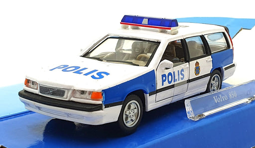 Cararama 1/43 Scale 210226J - Volvo 850 Polis Police Car - White/Blue