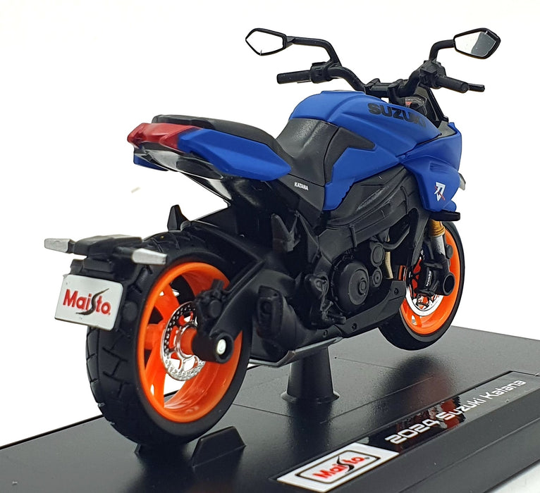 Maisto 1/18 Scale 34007-24907 - 2024 Suzuki Katana Motorbike - Met. Blue/Orange