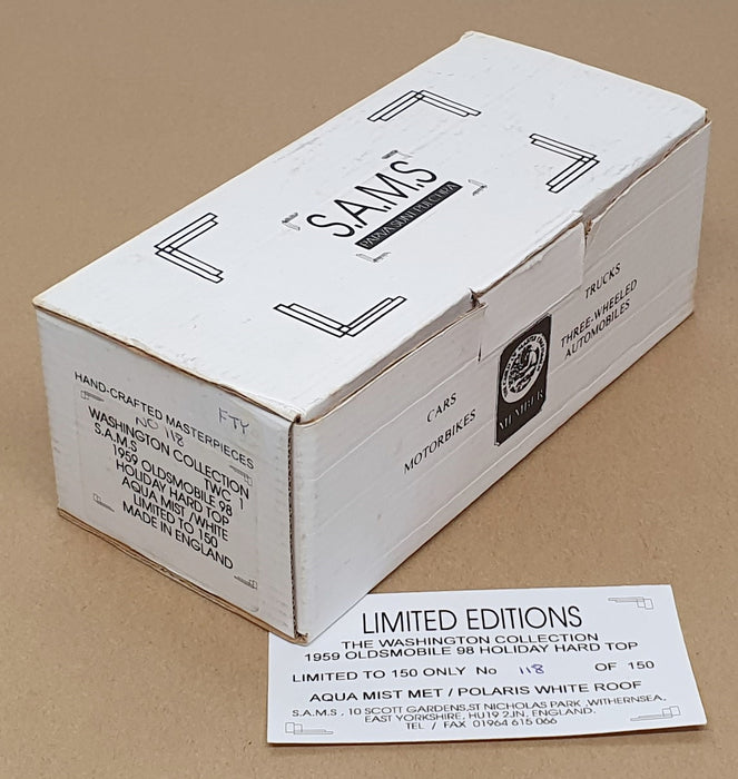 SAMS Models 1/43 Scale TWC1 - 1959 Oldsmobile 98 H/Top - Aqua Mist/White