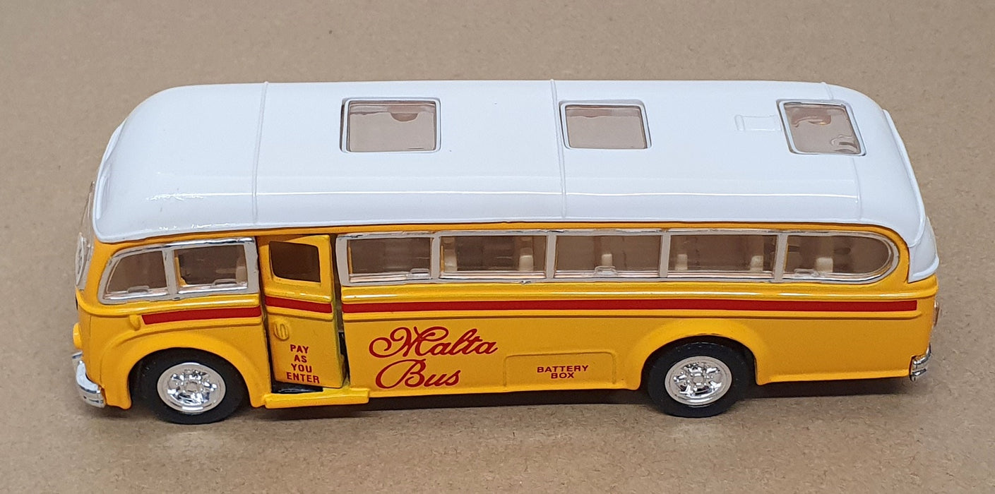 Superior Models 1/64 Scale SS5856 - Pull Back Action Malta Bus - Yellow/White