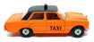 Corgi 13cm Long Diecast 411 - Mercedes Benz 240D Taxi - Orange/Black
