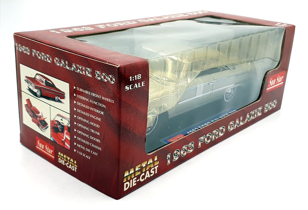 Sun Star 1/18 Scale Diecast 1461 - 1963 Ford Galaxie 500 - Silver