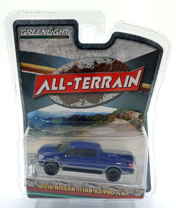 Greenlight 1/64 Scale 35210-C - 2018 Nissan Titan XD Pro-4X - Blue