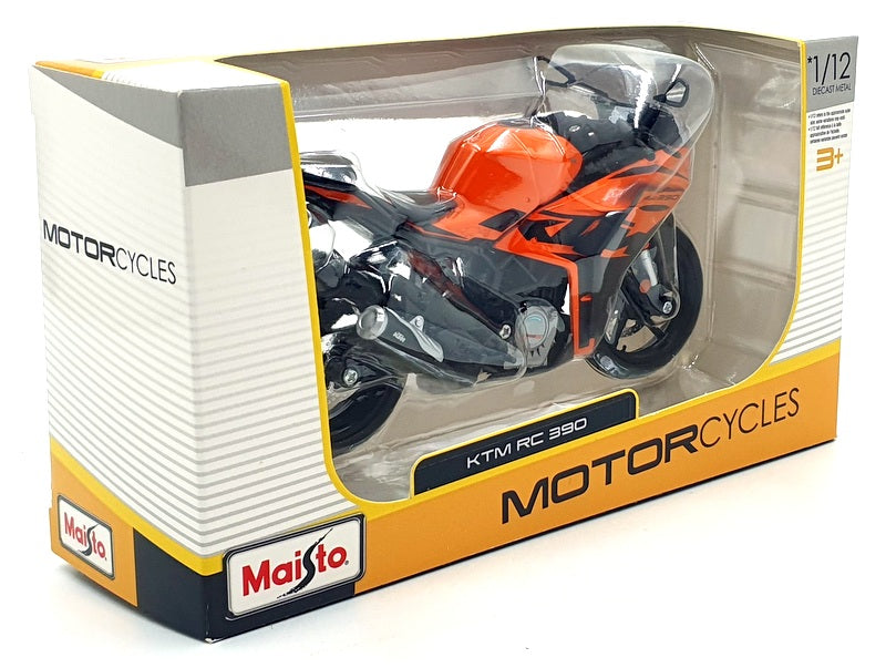 Maisto 1/12 Scale Diecast 31101-22907 - KTM RC 390 Motorbike - Orange/ Black