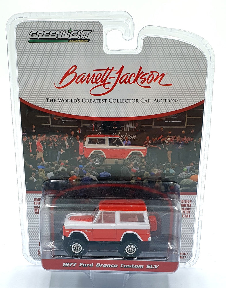 Greenlight 1/64 Scale 37230-D - 1977 Ford Bronco Custom SUV - Red/White