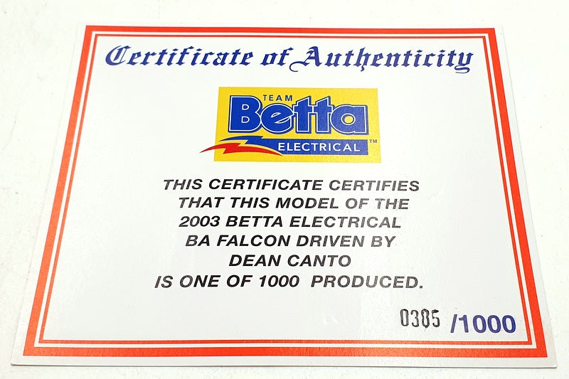 Biante 1/18 Scale B180702F Ford BA Falcon XR8 Betta Electrical #66 Canto 2003