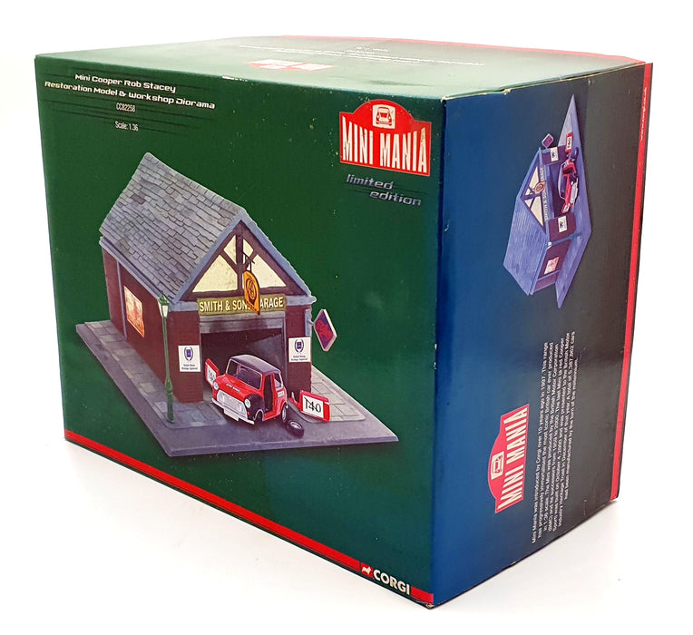 Corgi 1/36 Scale CC82258 - Mini Cooper Rob Stacey Garage Workshop Diorama