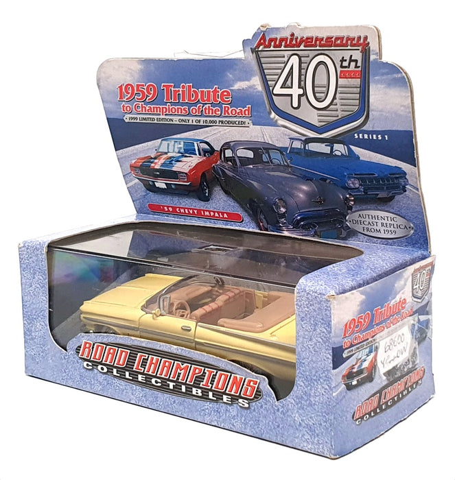 Road Champions 1/43 Scale 68600 - 1959 Chevrolet Impala - Yellow