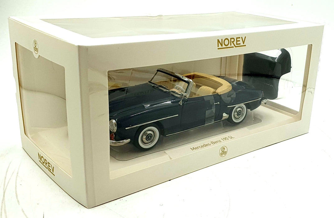Norev 1/18 Scale Diecast 183403 - 1957 Mercedes-Benz 190 SL - Middle Blue