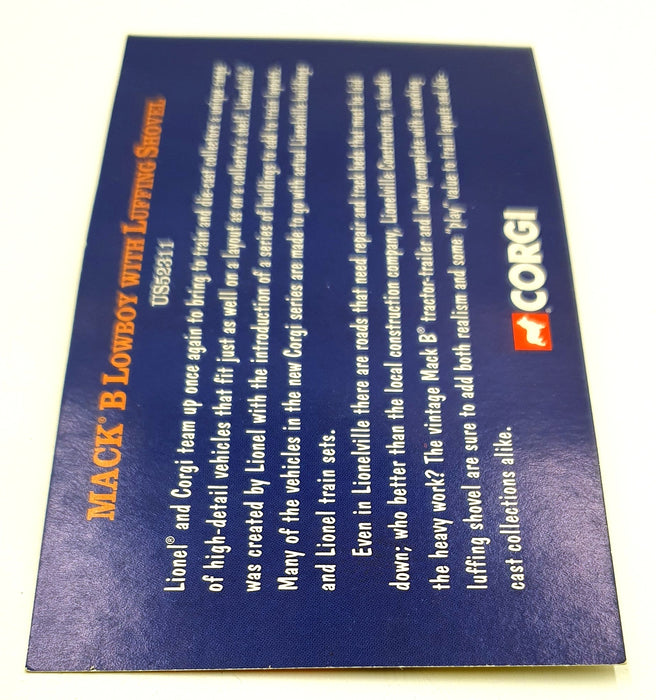 Corgi 1/50 Scale US52311 -  Mack B Lowboy Luffing Shovel Truck Lionelville