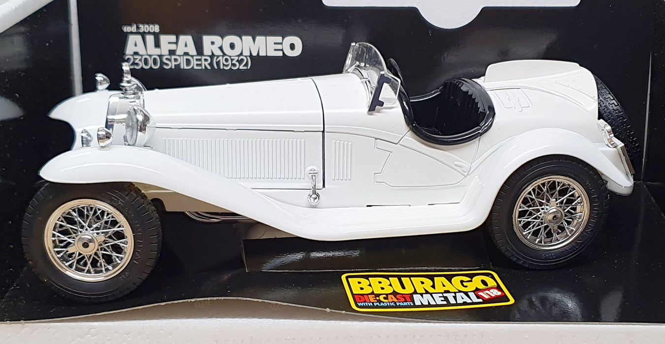 Burago 1/18 Scale Diecast 3008 - 1932 Alfa Romeo 2300 Spider - White