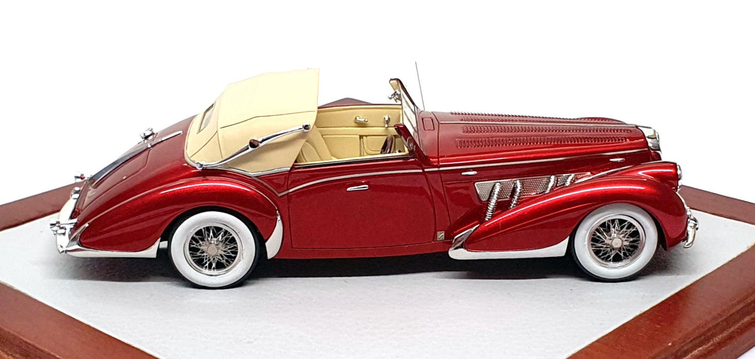 Chromes 1/43 Scale Chro015 - 1939 Delage D8-120 Saoutchik Cabrio - Met. Red