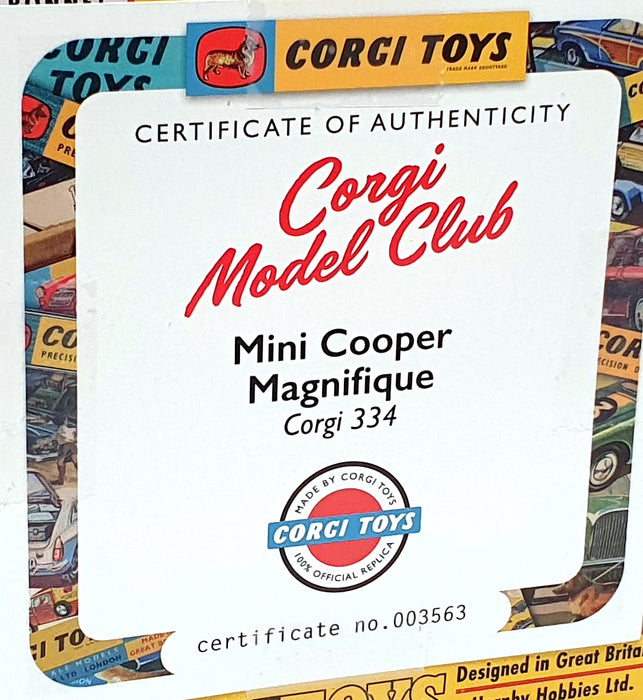 Corgi Toys 334 Reissue CD54321035 - Mini Cooper Magnifique - Met. Blue