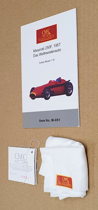 CMC 1/18 Scale CMC M-051 - Maserati 250 F 1957 Grand Prix Sieger - Red