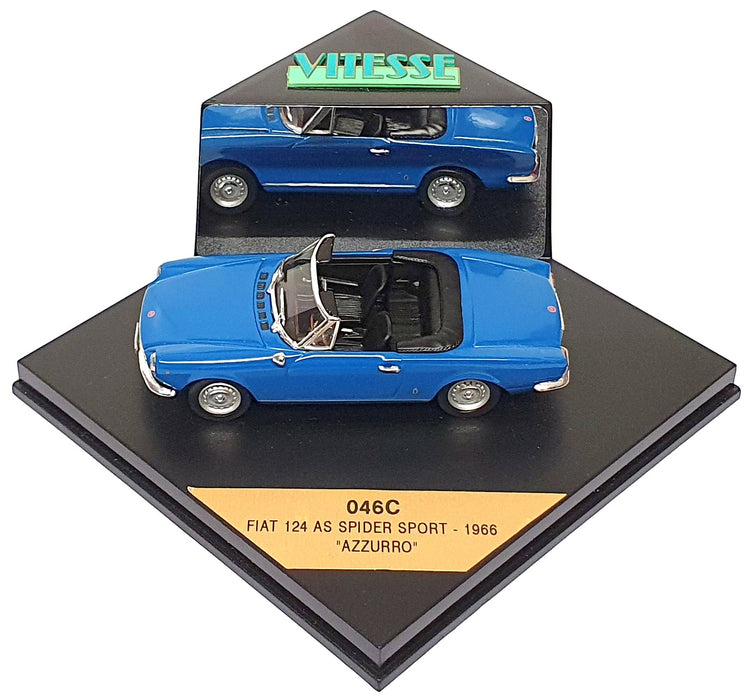 Vitesse 1/43 Scale 046C - 1966 Fiat 124 AS Spider Sport - Azzurro Sky Blue