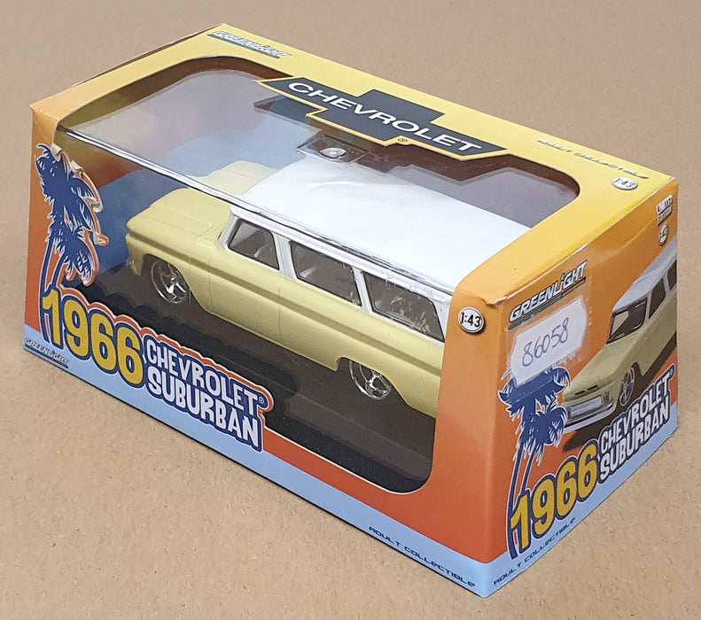 Greenlight 1/43 Scale 86058 - 1966 Chevrolet Suburban - Yellow/White