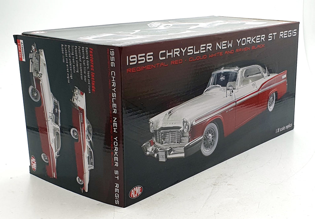Acme 1/18 Scale A1809001 - 1956 Chrysler New Yorker St Regis Red/White/Black