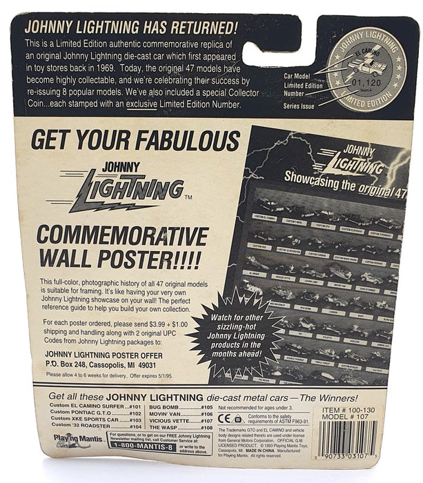 Johnny Lightning 1/64 Scale 100-130 - The Challengers Vicious Vette - Yellow