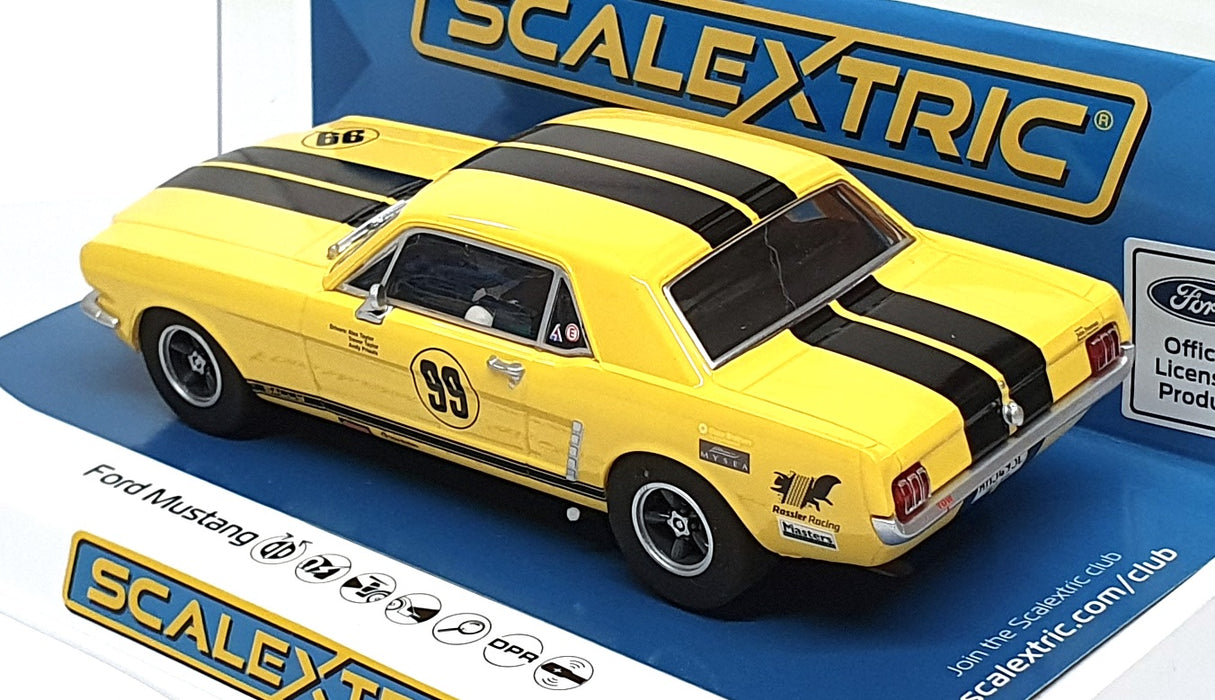 Scalextric 1/32 Scale Slotcar C4537 Ford Mustang #99 Rassler Racing Yellow/Black