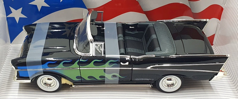 Ertl 1/18 Scale Diecast 32098 - 1957 Custom Chevy - Black/Flames