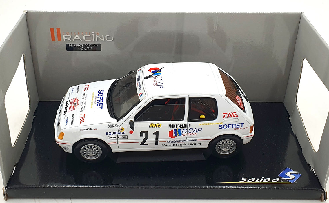 Solido 1/18 Scale Diecast 9047 - Peugeot 205 GTI Rallye 1988 #21 JP Ballet