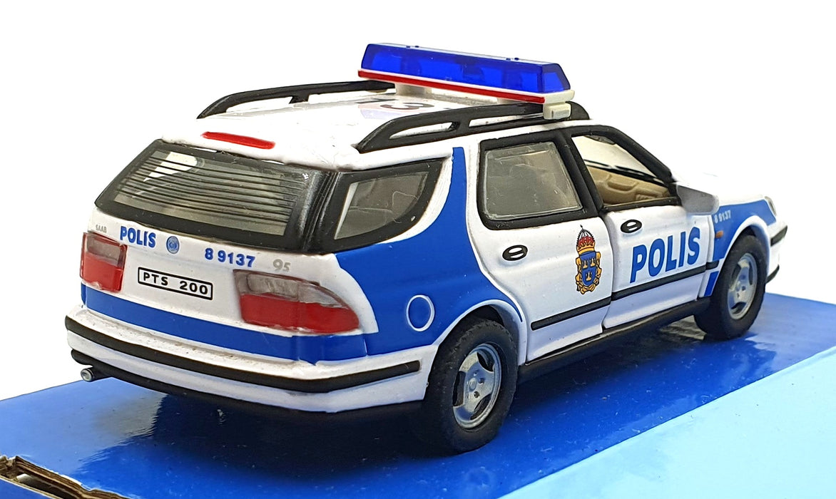 Cararama 1/43 Scale 210226H - SAAB 9-5 Estate Polis 89 137 Police Car - White