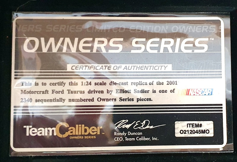 Team Caliber 1/24 Scale O212045MO - Ford Taurus Nascar #21 Motorcraft - Sadler